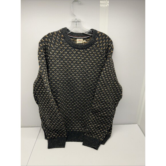 Faherty Other - Faherty Donegal Crew Sweater 100% Merino Wool Dark Grey Print Men XL New/Tags